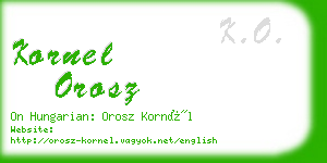 kornel orosz business card